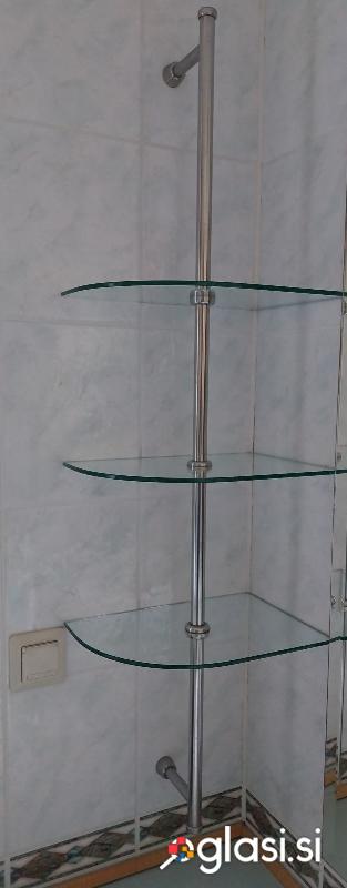 Kopalniške poličke steklo / inox - PRILAGODLJIVO