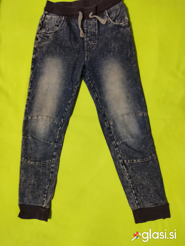 Otroške jeans hlače z vrvico rastegljive 128