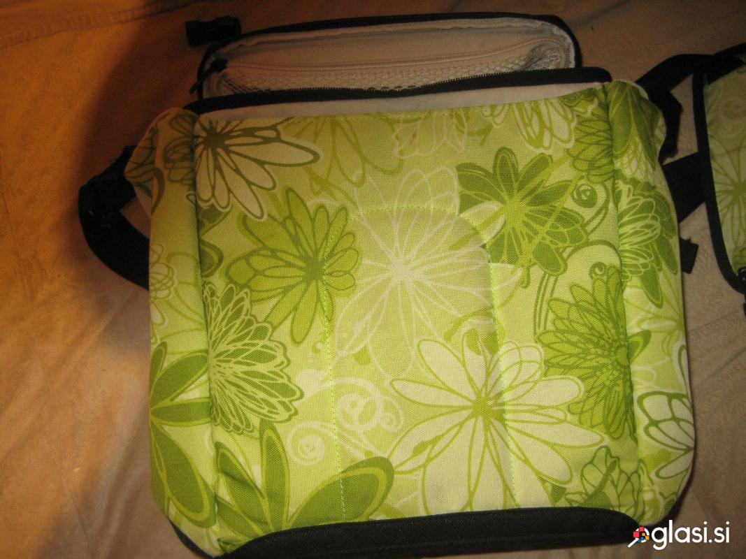 Previjalna torba s stolčkom za hranjenje, 2v1, zelena z vzorci, HOPPOP