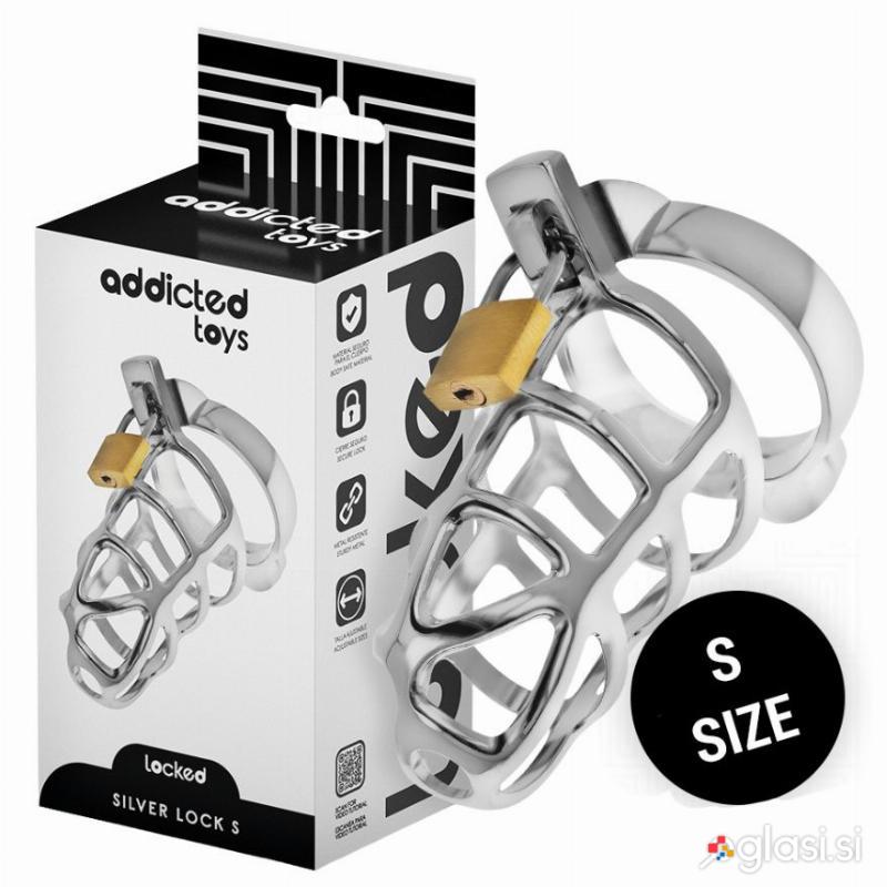 KLETKA ZA PENIS Addicted Toys Silver Lock (S)