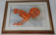 France Slana, akvarel, Petelin umetniško delo prodam