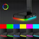 LED RGB stojalo za igralne slušalke 2x USB 2.0