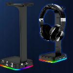 LED RGB stojalo za igralne slušalke 2x USB 2.0