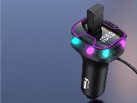 Avto FM oddajnik in polnilec bluetooth 3x USB 12-24V LED RGB