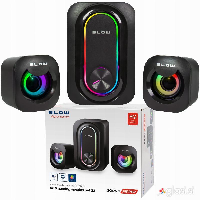 RGB LED 2.1 računalniški USB igralni zvočniki z nizkotoncem