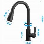 Enoročna alu. izvlečna kuhinjska armatura 80cm črna