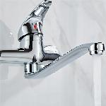 Kromirana enoročna vrtljiva stenska armatura za umivalnik 360°