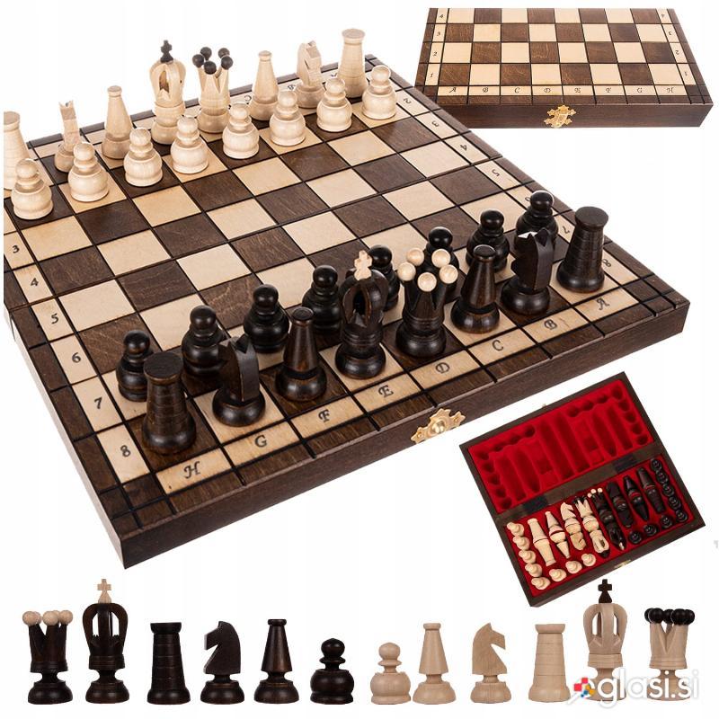 Premium lesen oblazinjen šah 31×31cm in lesene figure