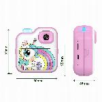 Otroški LCD instant fotoaparat s tiskalnikom + 10 trakovi roza