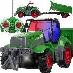 Aku. USB traktor in prikolica na daljinsko vodenje 39cm LED