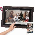 id-2931 Touch digitalni foto okvir FRAMEO Wi-Fi zvočnik 10,1'' les + APP