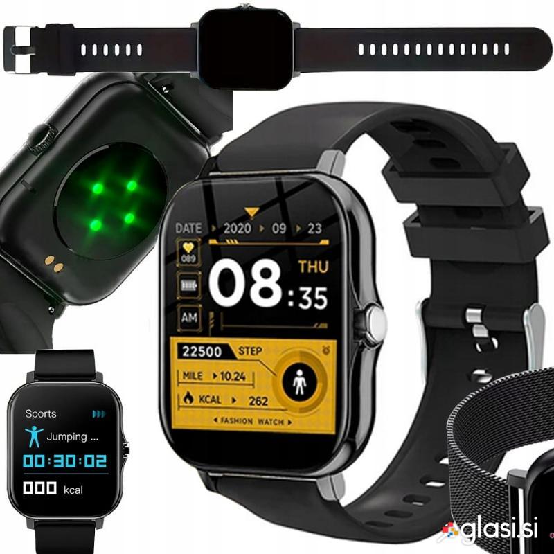 Aku. unisex športna pametna ura touch 2 pasova Bluetooth FitPro črna