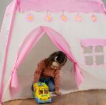 Otroški oxford šotor roza 130cm + LED girlanda