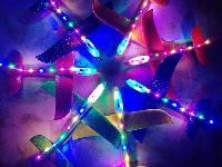 10 LED letalo iz stiropora 49cm - 3 načini osvetljitve