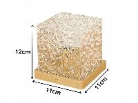 Akrilna aku. LED RGB kristalna svetilka kocka USB + daljinec