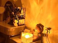 Akrilna aku. LED RGB kristalna svetilka kocka USB + daljinec