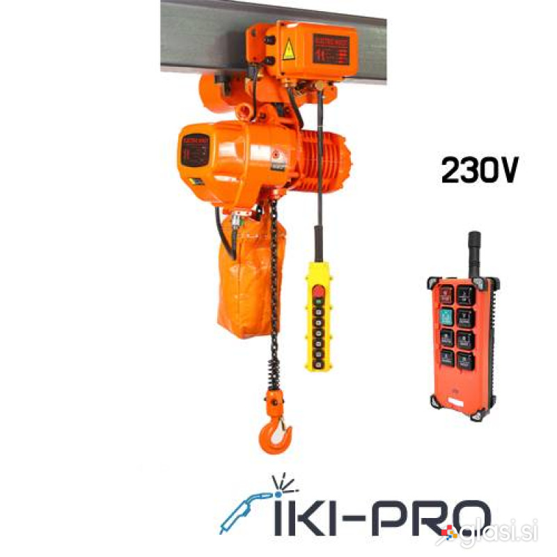 Električno verižno dvigalo z vozičkom 1T / 6M  230V