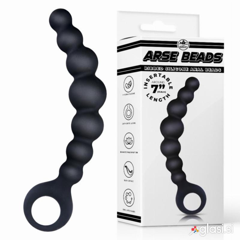 ANALNE KROGLICE NMC Arse Silicone Beads Black 18,5 cm