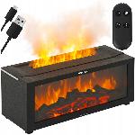 Difuzor dekorativni LED kamin 150ml vlažilec zraka USB + daljinec