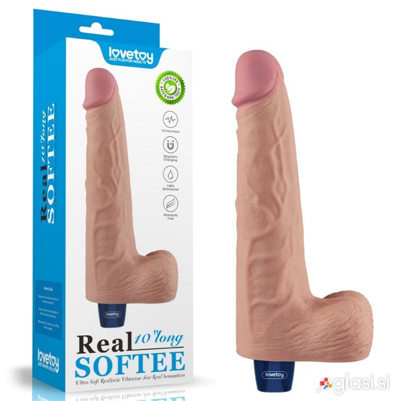 VIBRACIJSKI PENIS Lovetoy Real Softee Flesh 10''