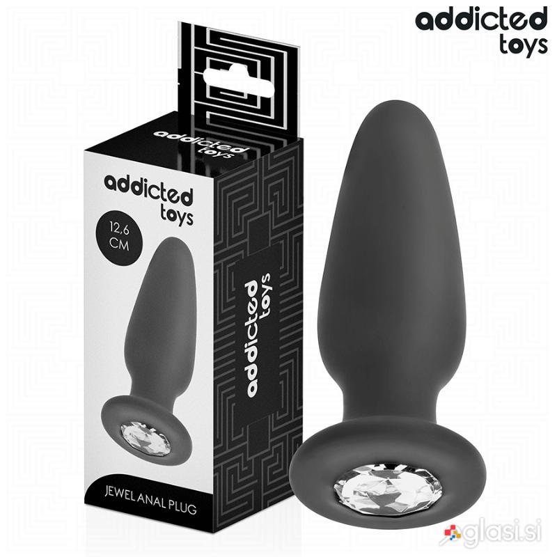 ANALNI ČEP Addicted Toys With Jewel Black (L)