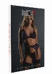 KOMPLET Daring 3PC Lace Bra, Panty & Garter
