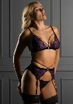 KOMPLET Daring 3PC Lace Bra, Panty & Garter