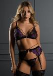 KOMPLET Daring 3PC Lace Bra, Panty & Garter