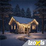 id-1000 Zunanje novoletne lučke zavesa 300 LED toplo bela 8 funkcij 15m