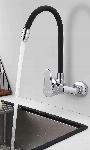 FLEX enoročna stenska kuhinjska armatura z gibljivo cevjo inox