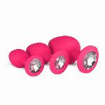 KOMPLET ANALNIH ČEPOV Easytoys With Diamond Pink