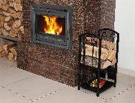 Kovinsko stojalo za drva z dodatki črno 73cm