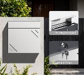 Stenski poštni nabiralnik z režo za časopis inox mehko zapiranje V63