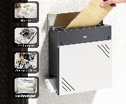 Stenski poštni nabiralnik z režo za časopis inox mehko zapiranje V63