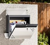 Stenski poštni nabiralnik z režo za časopis inox mehko zapiranje V63