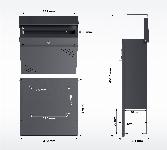 Stenski poštni nabiralnik z režo za časopis antracit mehko zapiranje V63