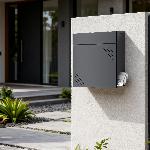 Stenski poštni nabiralnik z režo za časopis antracit mehko zapiranje V63