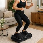 550 LCD fitnes trener platforma za vibracijsko vadbo z daljincem do 150kg črna