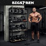 Kovinski skladiščni regal 180x90x40cm brez vijakov 200kg na polico črn