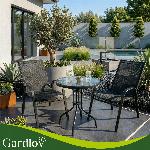 Komplet dveh črnih kovinskih vrtnih stolov