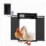 Elektronska solarna avtomatska LCD vrata za kokošnjak 38x28cm črna
