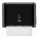 Podajalnik papirnatih brisač zloženk v pregib črn