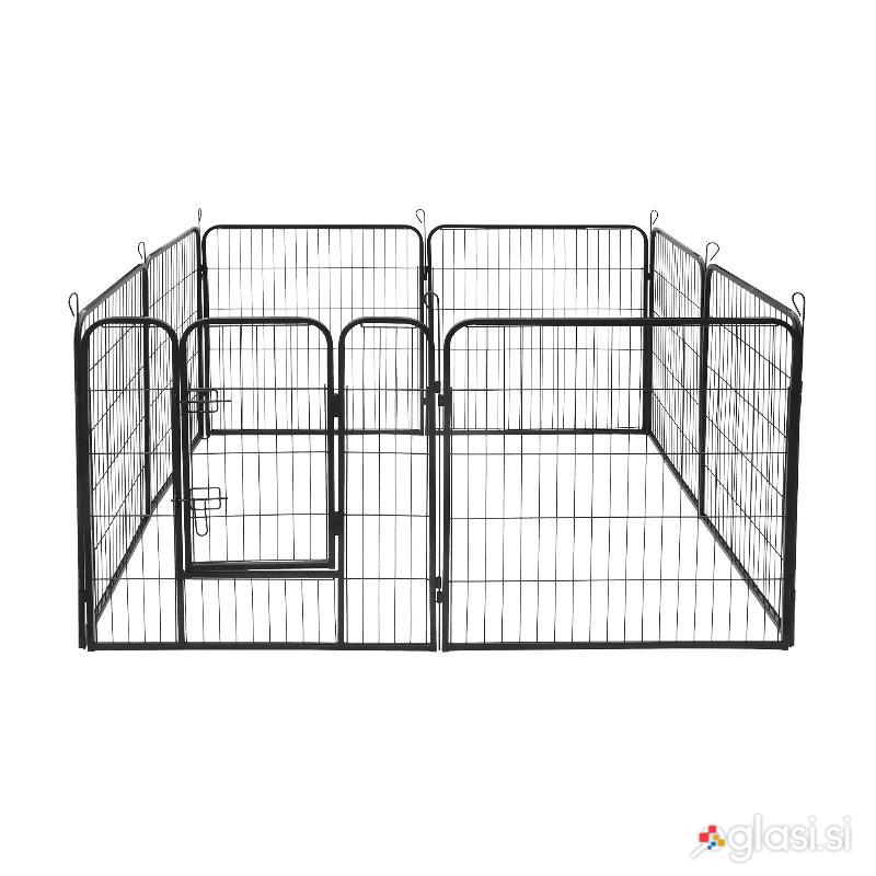 8 delna kovinska modularna ograda za kužke ali mačke 80x80cm