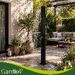 Zunanji pokončni solarni tuš 40L in pipo 216cm črn 360°