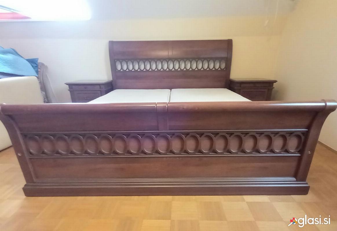 Spalnica v kompletu - fr. postelja, nočni omarici in omara