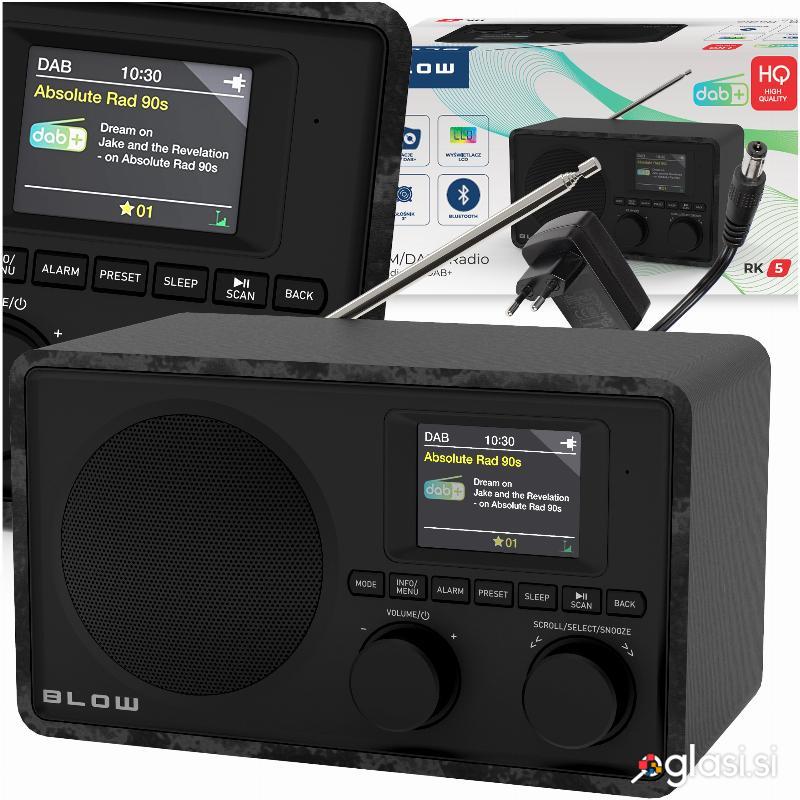 Prenosni LCD kuhinjski radio FM DAB+ RK5 bluetooth črn