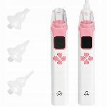 id-1583 Električni aku. 400mAh nosni aspirator za otroke USB 4 šobe roza