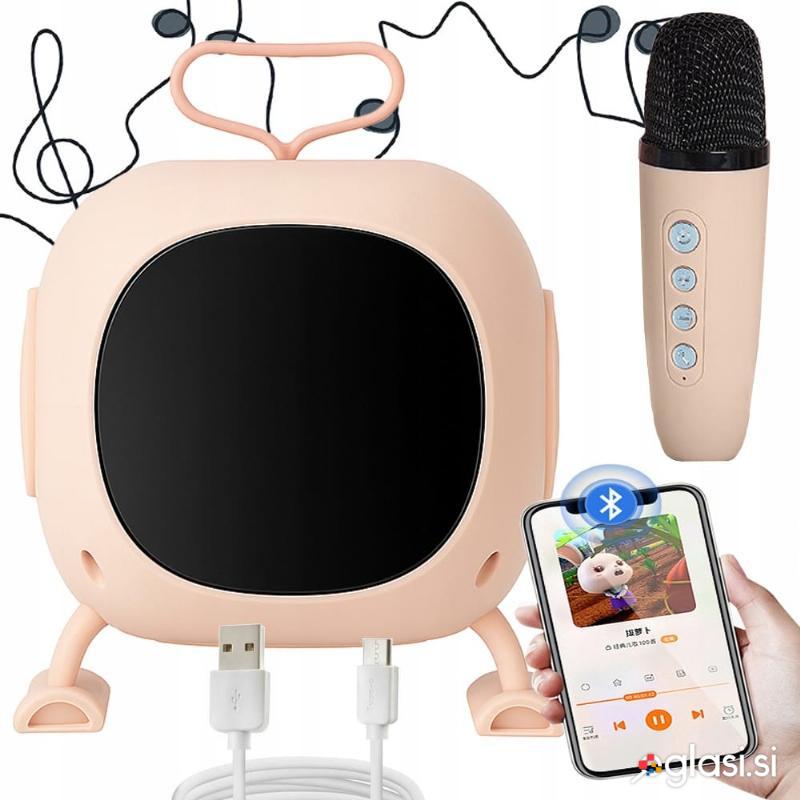 id-206 Aku. bluetooth 5.3 karaoke zvočnik z mikrofonom LED RGB USB