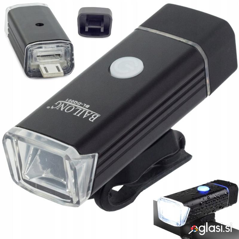 id-185 Alu. LED CREE Q5 aku. 1200mAh kolesarska svetilka USB IPX-4