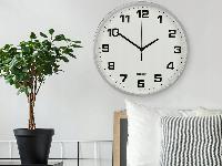 id-1344 Analogna stenska ura 20cm sekundna tiha srebrna